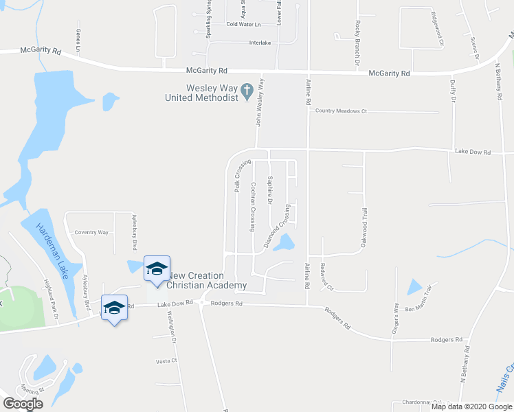 map of restaurants, bars, coffee shops, grocery stores, and more near 1344 Cochran Crossing in McDonough