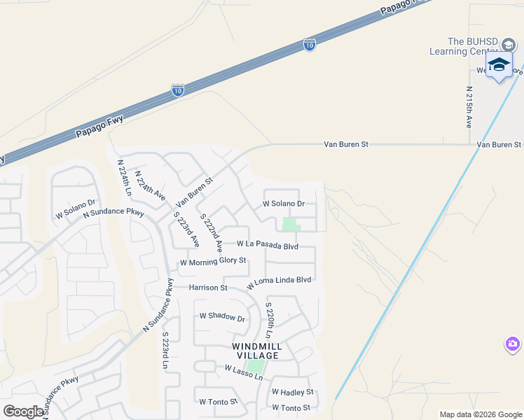 map of restaurants, bars, coffee shops, grocery stores, and more near 22085 West Solano Drive in Buckeye