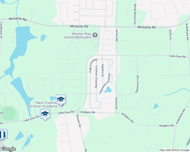 map of restaurants, bars, coffee shops, grocery stores, and more near 1343 Cochran Crossing in McDonough