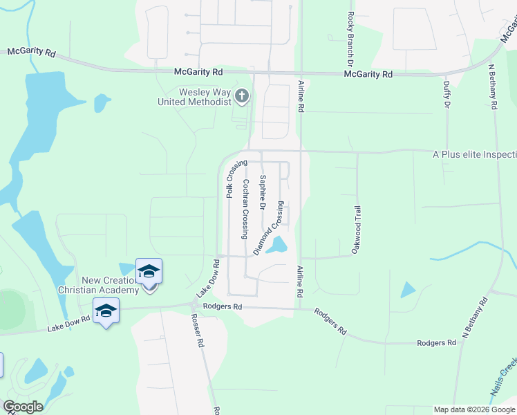 map of restaurants, bars, coffee shops, grocery stores, and more near 1444 Saphire Drive in McDonough