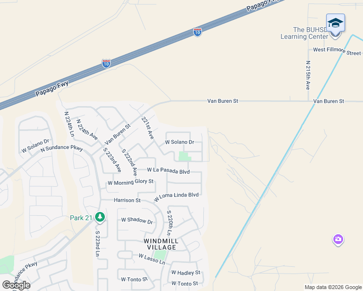 map of restaurants, bars, coffee shops, grocery stores, and more near 32 South 220th Avenue in Buckeye