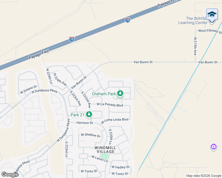 map of restaurants, bars, coffee shops, grocery stores, and more near 22085 West Solano Drive in Buckeye