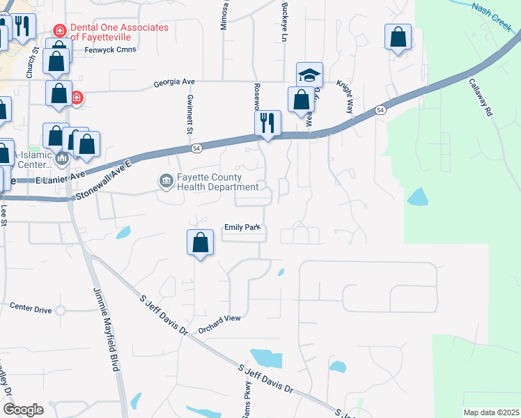 map of restaurants, bars, coffee shops, grocery stores, and more near 475 Autumn Glen Circle in Fayetteville