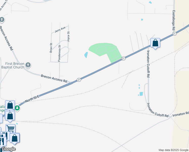 map of restaurants, bars, coffee shops, grocery stores, and more near 34990 Alabama 21 in Talladega