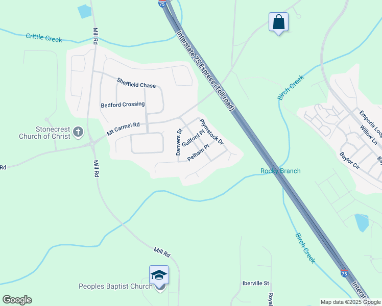 map of restaurants, bars, coffee shops, grocery stores, and more near 532 Pelham Place in McDonough