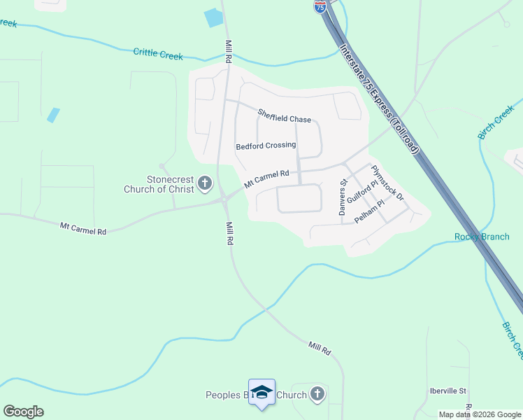 map of restaurants, bars, coffee shops, grocery stores, and more near 1008 Rowanshyre Circle in McDonough