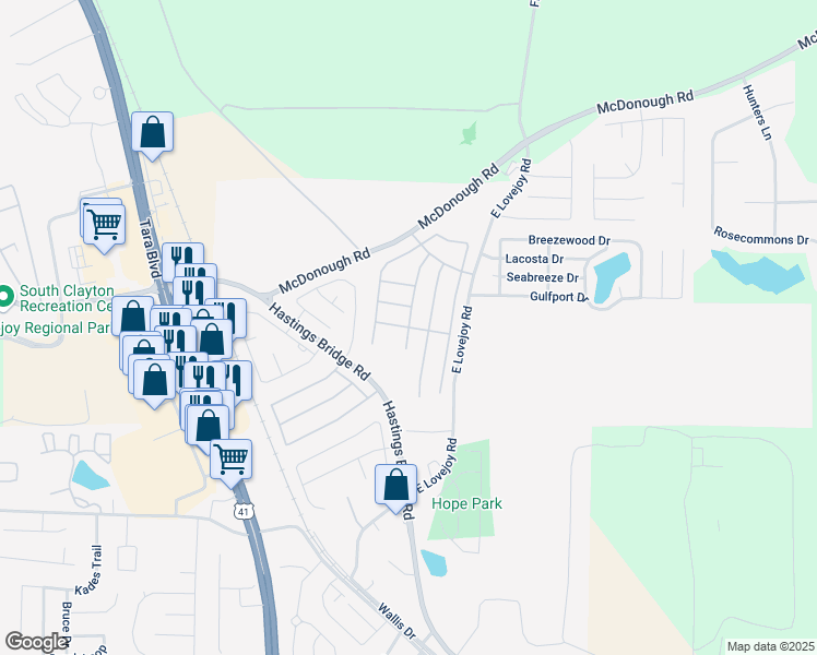 map of restaurants, bars, coffee shops, grocery stores, and more near Carson Ln in Hampton