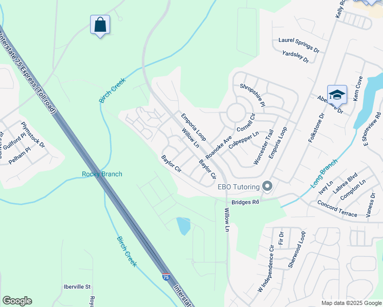 map of restaurants, bars, coffee shops, grocery stores, and more near 3740 Upland Drive in McDonough