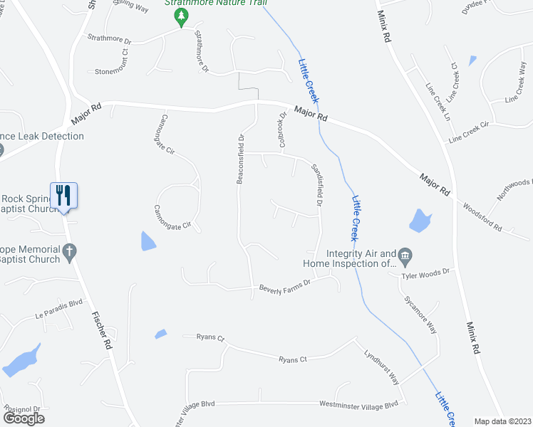 map of restaurants, bars, coffee shops, grocery stores, and more near 15 Race Point Way in Sharpsburg