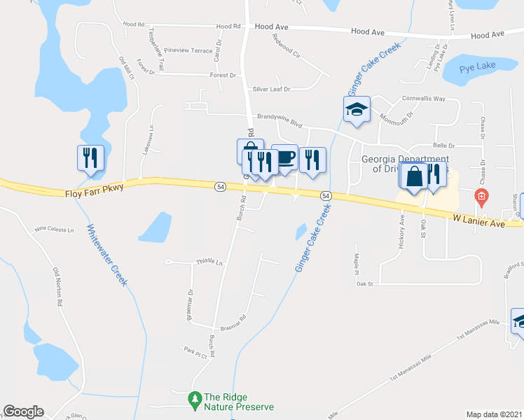 map of restaurants, bars, coffee shops, grocery stores, and more near 120 Howard Lane in Fayetteville