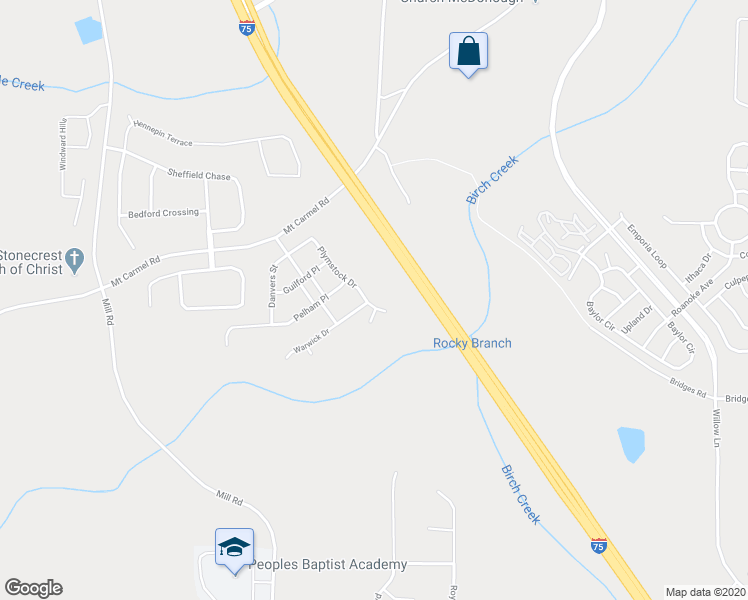 map of restaurants, bars, coffee shops, grocery stores, and more near 381 Plymstock Drive in McDonough