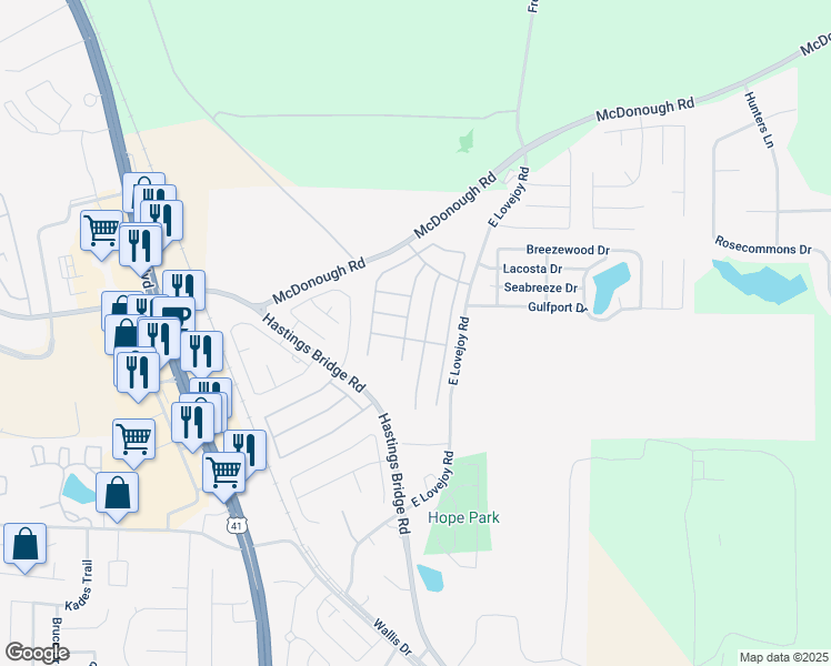 map of restaurants, bars, coffee shops, grocery stores, and more near Carson Ln in Hampton