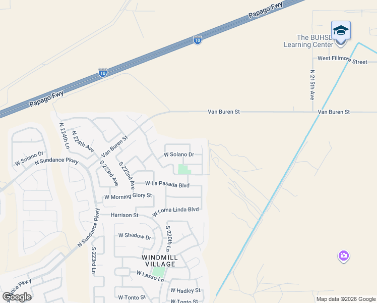 map of restaurants, bars, coffee shops, grocery stores, and more near 32 South 220th Avenue in Buckeye