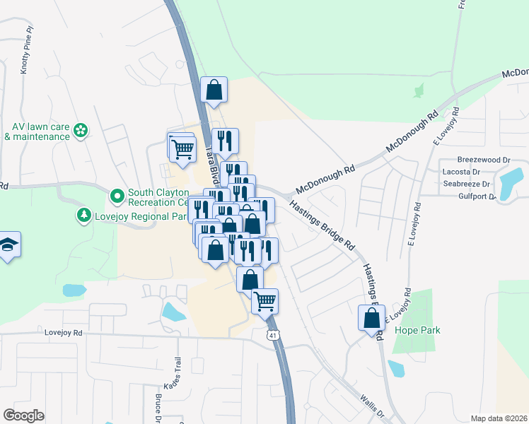 map of restaurants, bars, coffee shops, grocery stores, and more near 11342 Tara Boulevard in Hampton