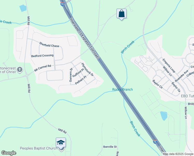 map of restaurants, bars, coffee shops, grocery stores, and more near 381 Plymstock Drive in McDonough
