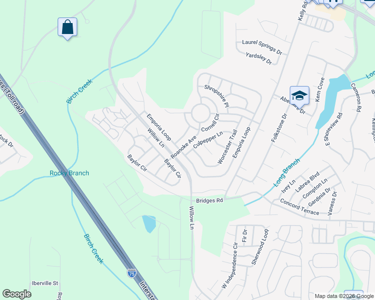 map of restaurants, bars, coffee shops, grocery stores, and more near 1312 Worcester Trail in McDonough