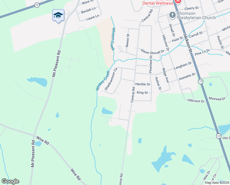map of restaurants, bars, coffee shops, grocery stores, and more near 548 Shadowmoor Circle in Thomson