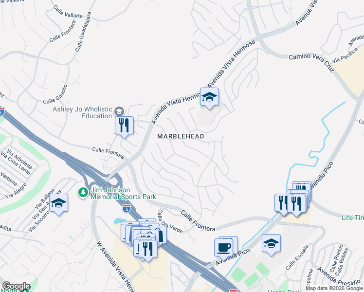 map of restaurants, bars, coffee shops, grocery stores, and more near in San Clemente