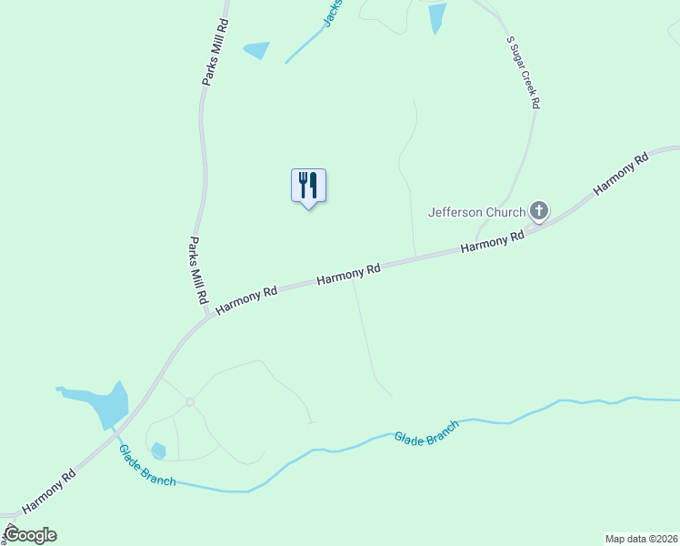 map of restaurants, bars, coffee shops, grocery stores, and more near 516 Harmony Road in Eatonton