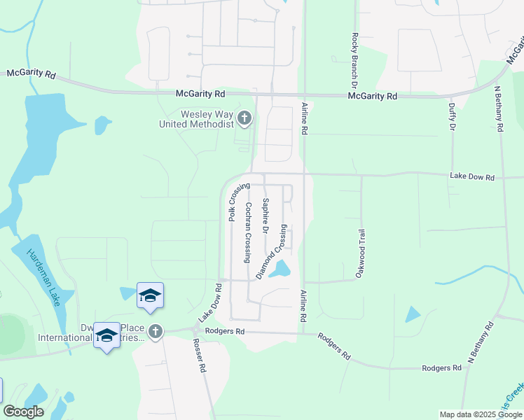 map of restaurants, bars, coffee shops, grocery stores, and more near 1416 Saphire Drive in McDonough