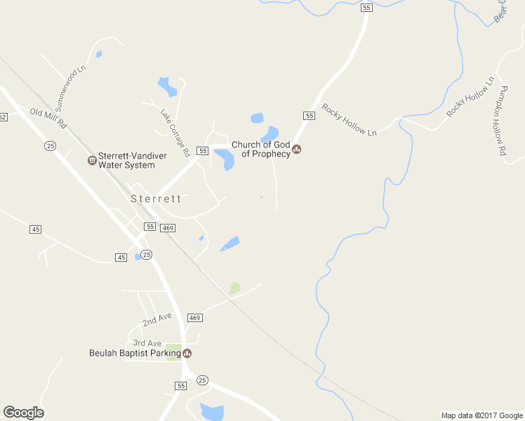 map of restaurants, bars, coffee shops, grocery stores, and more near 18110 County Road 55 in Sterrett