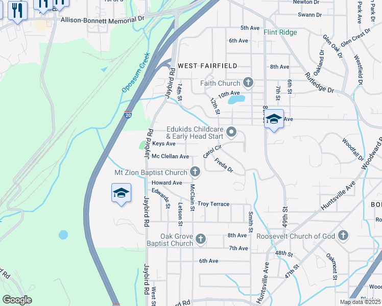 map of restaurants, bars, coffee shops, grocery stores, and more near 4012 Keys Avenue in Brighton