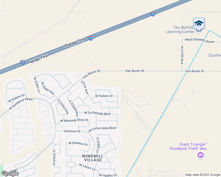 map of restaurants, bars, coffee shops, grocery stores, and more near 21984 West Cantilever Street in Buckeye