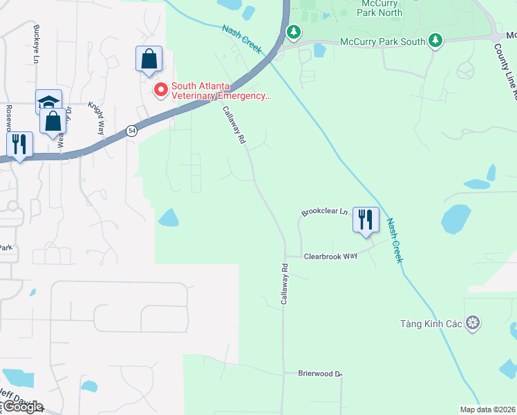 map of restaurants, bars, coffee shops, grocery stores, and more near 189 Callaway Road in Fayetteville