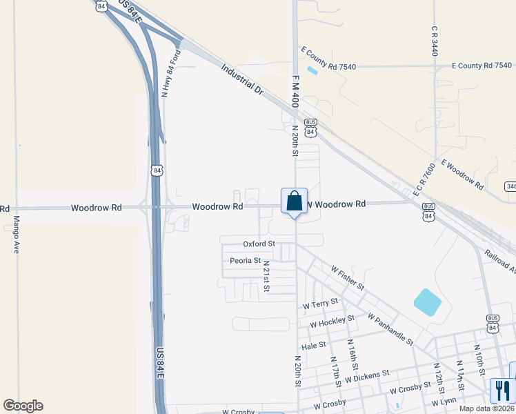 map of restaurants, bars, coffee shops, grocery stores, and more near 1401 West Woodrow Road in Slaton