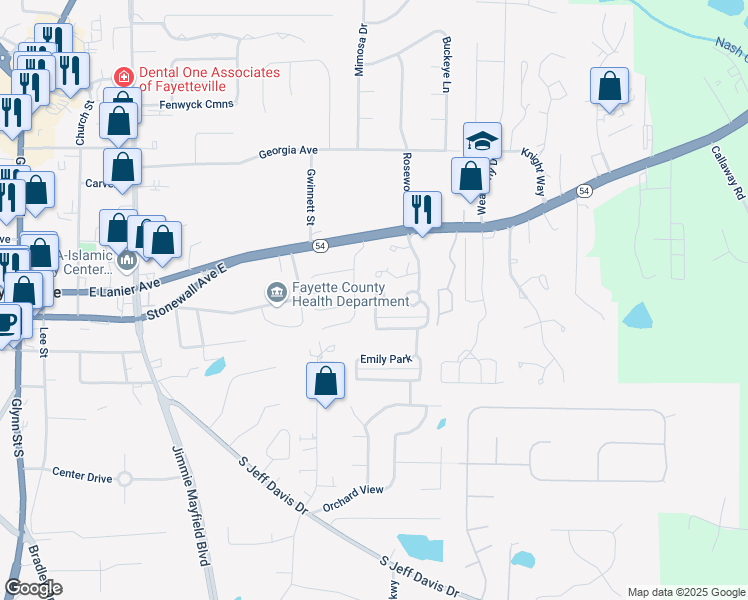 map of restaurants, bars, coffee shops, grocery stores, and more near 175 Robin Court in Fayetteville