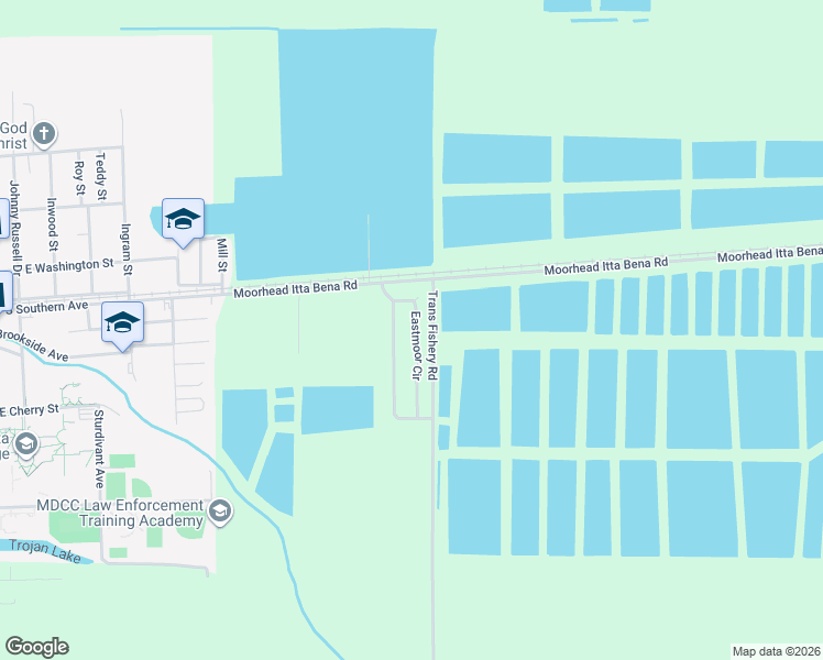 map of restaurants, bars, coffee shops, grocery stores, and more near 55 Eastmoor Circle in Moorhead