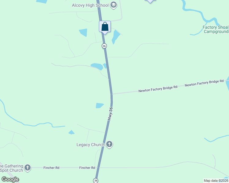 map of restaurants, bars, coffee shops, grocery stores, and more near 13 Newton Factory Bridge Road in Covington