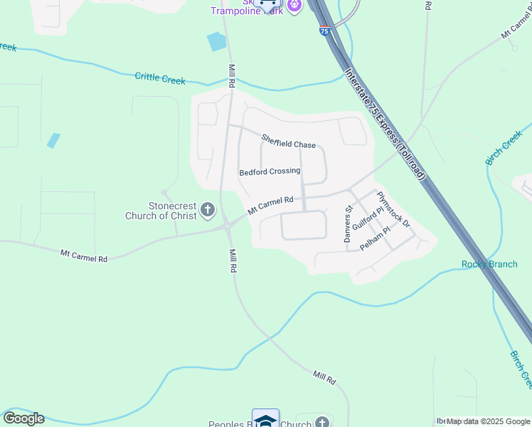 map of restaurants, bars, coffee shops, grocery stores, and more near 1033 Rowanshyre Circle in McDonough