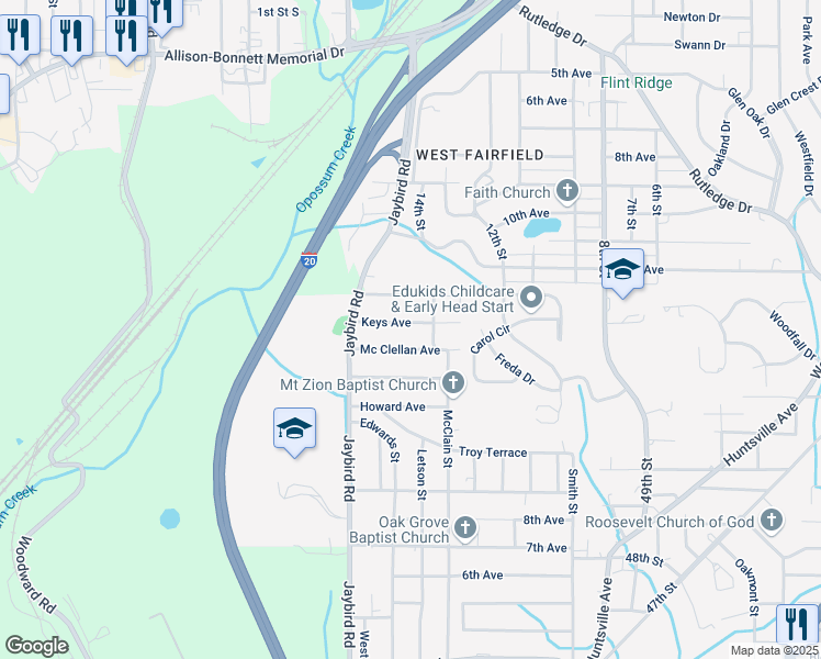 map of restaurants, bars, coffee shops, grocery stores, and more near 3907 Keys Ave in Brighton
