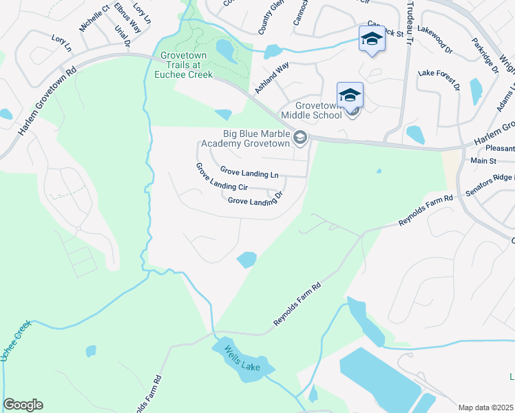 map of restaurants, bars, coffee shops, grocery stores, and more near 4426 Grove Landing Drive in Grovetown