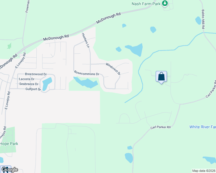 map of restaurants, bars, coffee shops, grocery stores, and more near 2892 Rosecommons Drive in Hampton