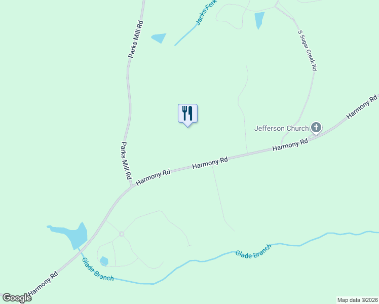 map of restaurants, bars, coffee shops, grocery stores, and more near 507 Harmony Road in Eatonton