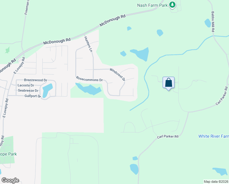 map of restaurants, bars, coffee shops, grocery stores, and more near 2892 Rosecommons Drive in Hampton