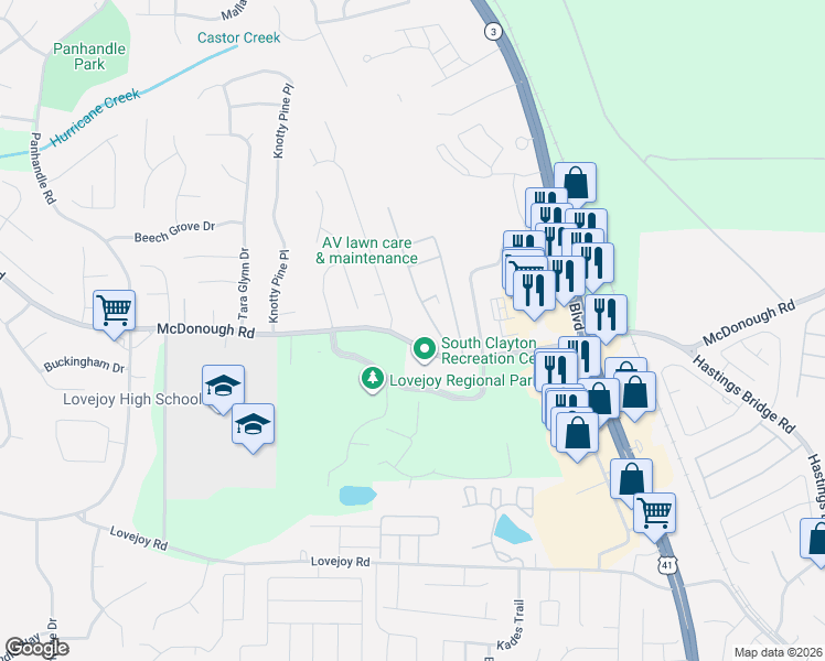 map of restaurants, bars, coffee shops, grocery stores, and more near 1840 McDonough Road in Hampton