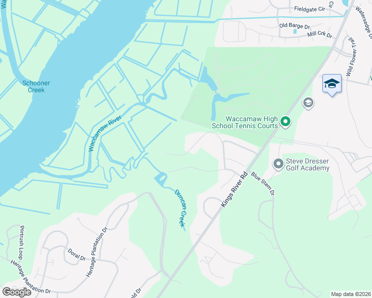 map of restaurants, bars, coffee shops, grocery stores, and more near 376 Congressional Drive in Pawleys Island