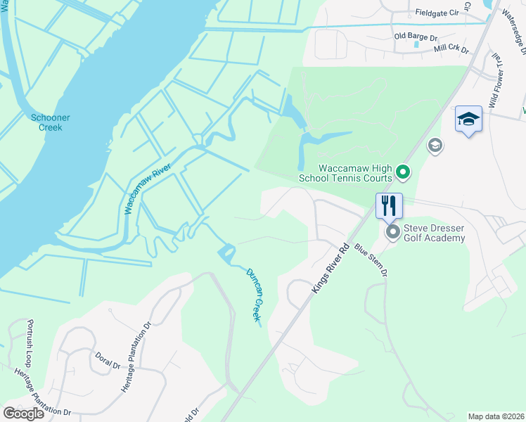 map of restaurants, bars, coffee shops, grocery stores, and more near 376 Congressional Drive in Pawleys Island