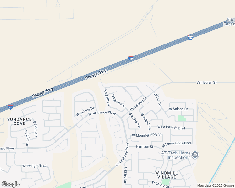 map of restaurants, bars, coffee shops, grocery stores, and more near 22411 West Adams Street in Buckeye