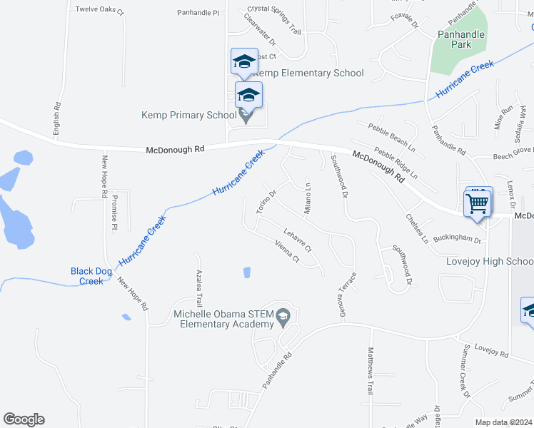 map of restaurants, bars, coffee shops, grocery stores, and more near 1186 Lehavre Court in Hampton