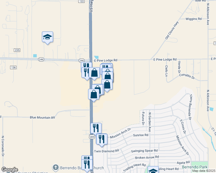 map of restaurants, bars, coffee shops, grocery stores, and more near 4501 North Main Street in Roswell