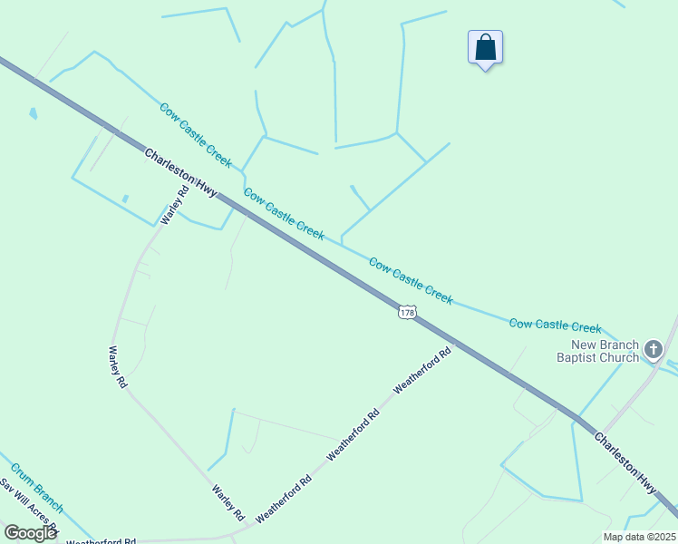 map of restaurants, bars, coffee shops, grocery stores, and more near 3146 Charleston Highway in Orangeburg