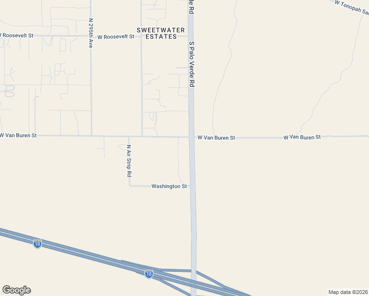 map of restaurants, bars, coffee shops, grocery stores, and more near 318 North Palo Verde Road in Buckeye