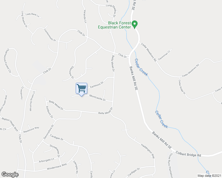 map of restaurants, bars, coffee shops, grocery stores, and more near 5158 Belle Mead Drive in Aiken