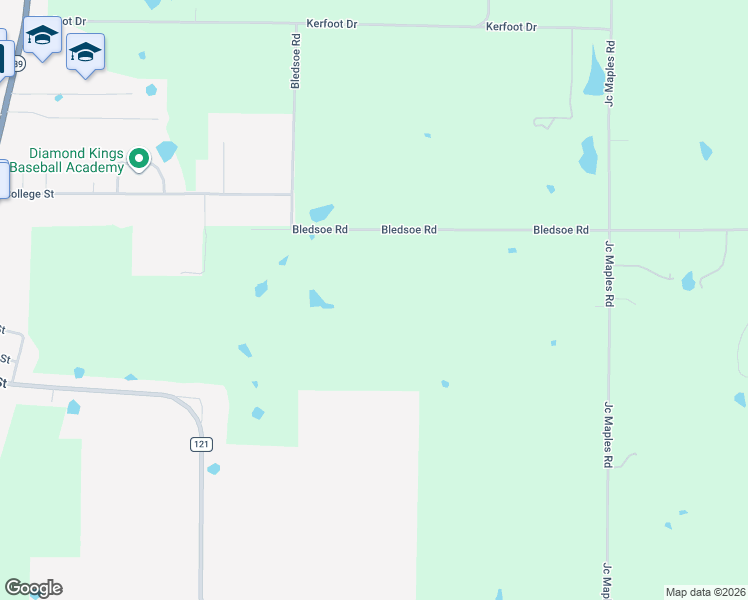 map of restaurants, bars, coffee shops, grocery stores, and more near 694 Bledsoe Road in Gunter