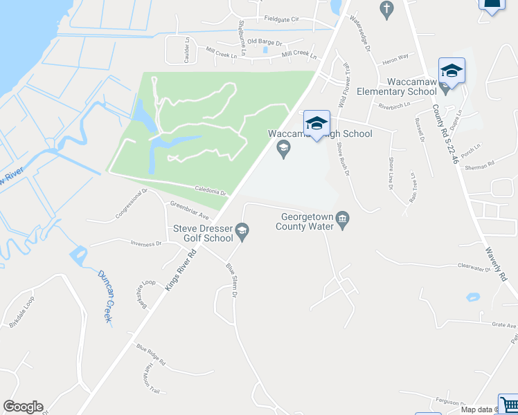 map of restaurants, bars, coffee shops, grocery stores, and more near 298 Pinehurst Lane in Pawleys Island