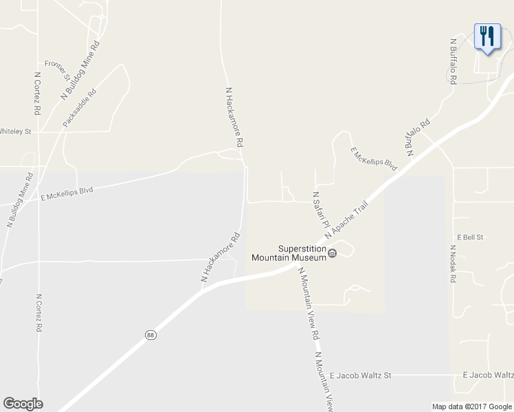 map of restaurants, bars, coffee shops, grocery stores, and more near 3795 North Dell Armi Trail in Apache Junction